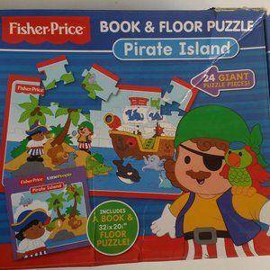Fisher-Price Book & Floor Puzzle: Pirate Island used but complete....